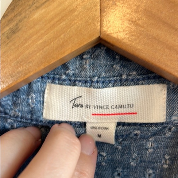 Blue Sleeveless Button-Up Top Two by Vince Camuto women M cottagecore - Picture 2 of 7